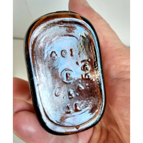 Vintage Brown Rx Pharmacy Bottle Ribbed Sides - Picture 4 of 4